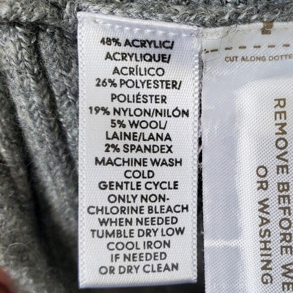 Women Lou Grey Chunky Ribbed Cowl Neck Off Shoulder Sweater XS Comfy Cozy Scandi - Picture 9 of 12